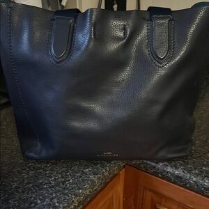 Coach Blue Leather Tote Bag